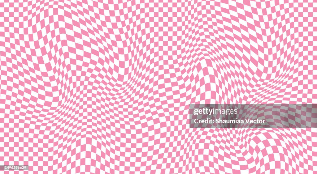 Distortedchequer Pattern Distorted Checkered Pattern Abstract Background Design High-Res Vector ...