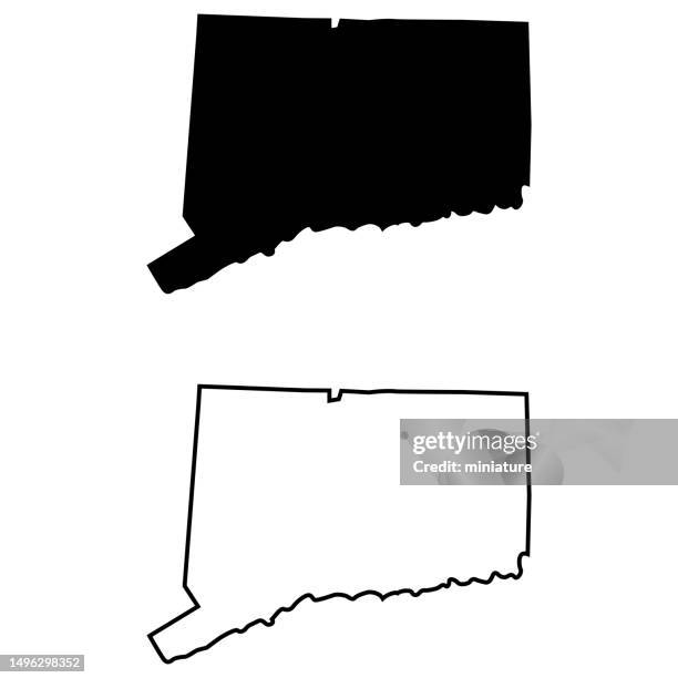 connecticut map - connecticut stock illustrations