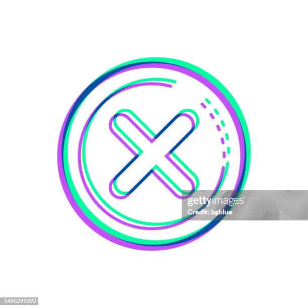 cross mark. icon with two color overlay on white background - green check mark transparent background stock illustrations