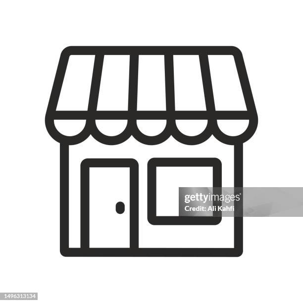 retail store icon - small grocery store stock illustrations