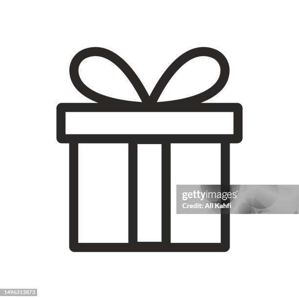 gift box icon - bow-and-arrow-icon stock illustrations