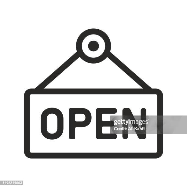 open sign icon - open sign stock illustrations