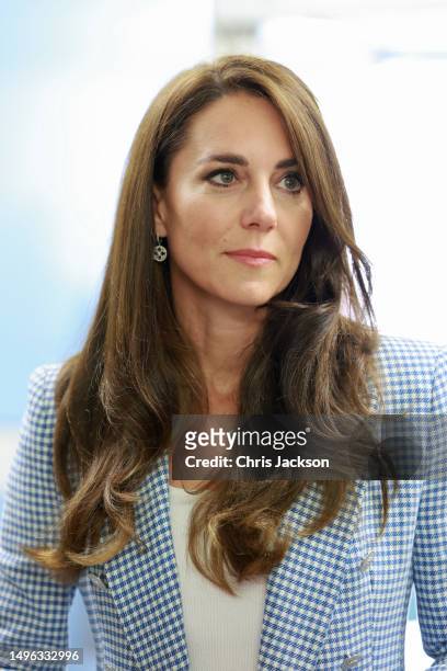 Catherine, Princess of Wales during a visit to the Windsor Family Hub on June 06, 2023 in Windsor, England. The Windsor Family Hub is run by...