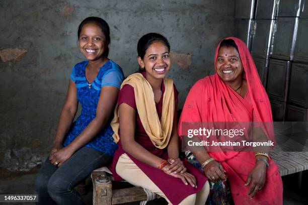 January 27, 2017: Joyti with her mother and aunt at her home on January 27, 2017 in Vasni Mafi, Rajasthan, India. Joyti was married at a young age,...