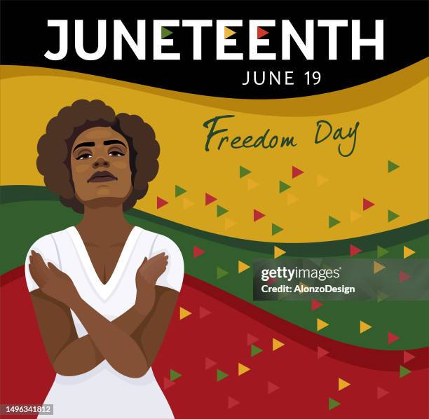 juneteenth celebration poster. - juneteenth stock illustrations
