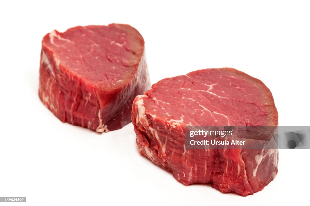 Two raw filet mignon