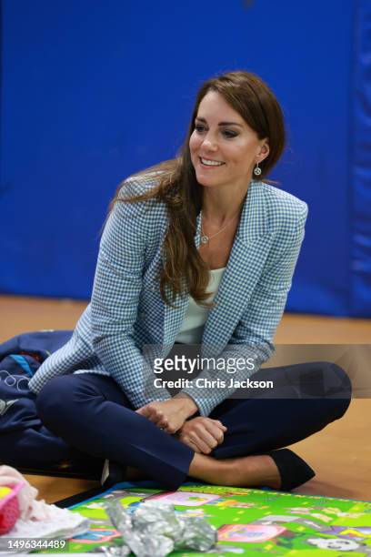 Catherine, Princess of Wales during a visit to the Windsor Family Hub on June 06, 2023 in Windsor, England. The Windsor Family Hub is run by...