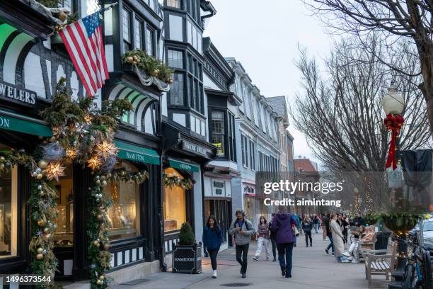 walking on sidewalk in princeton - princeton new jersey stock pictures, royalty-free photos & images