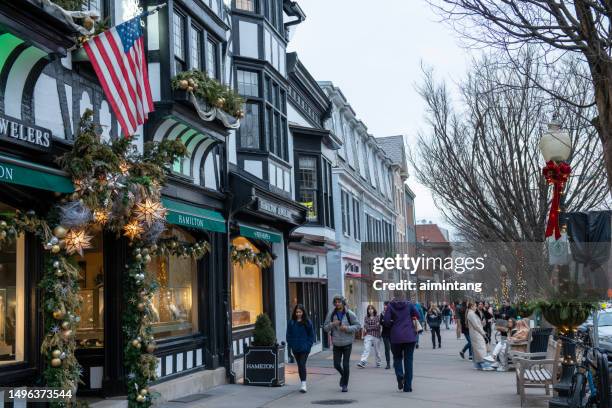 walking on sidewalk in princeton - princeton stock pictures, royalty-free photos & images