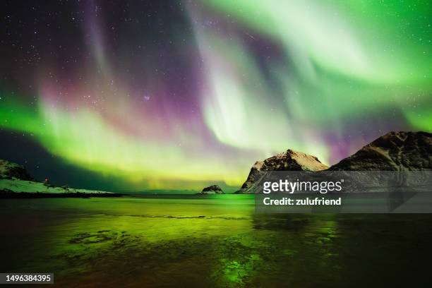 aurora borealis - northern lights stock pictures, royalty-free photos & images