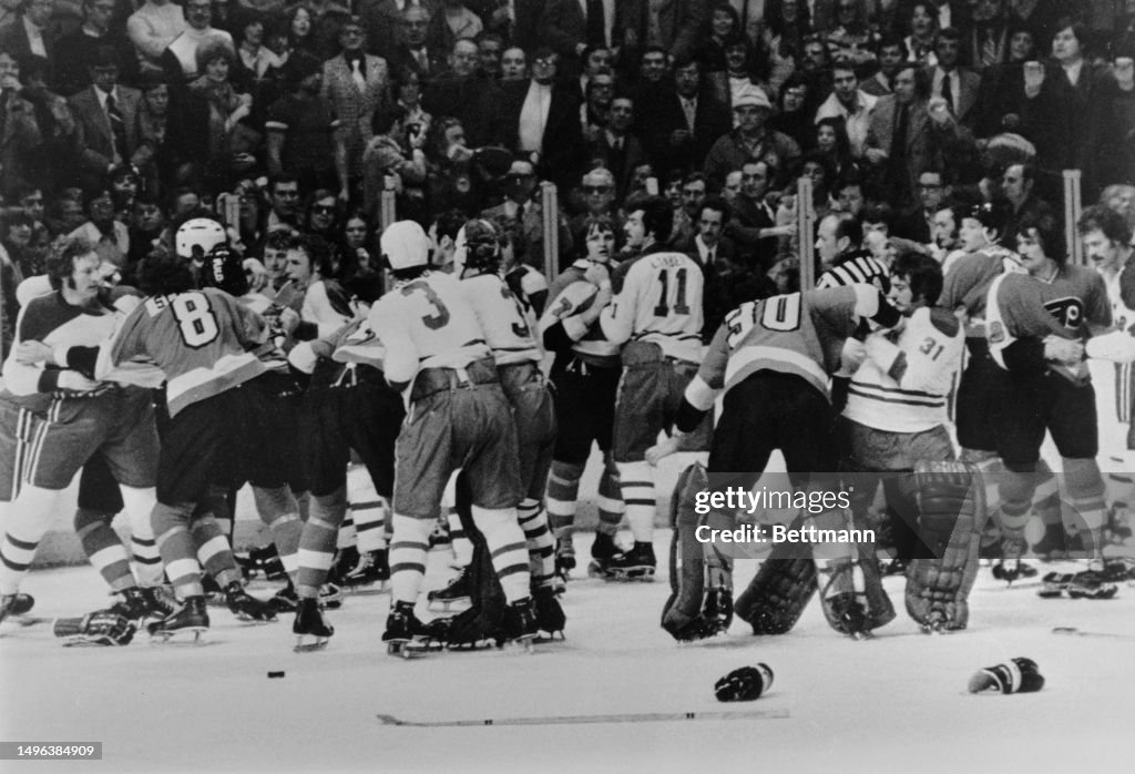 Canadiens Vs Flyers Ice Hockey Fight
