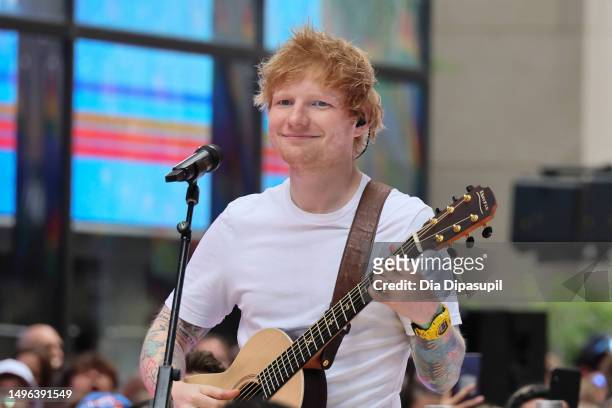 Ed Sheeran performs on NBC's "Today" at Rockefeller Plaza on June 06, 2023 in New York City.