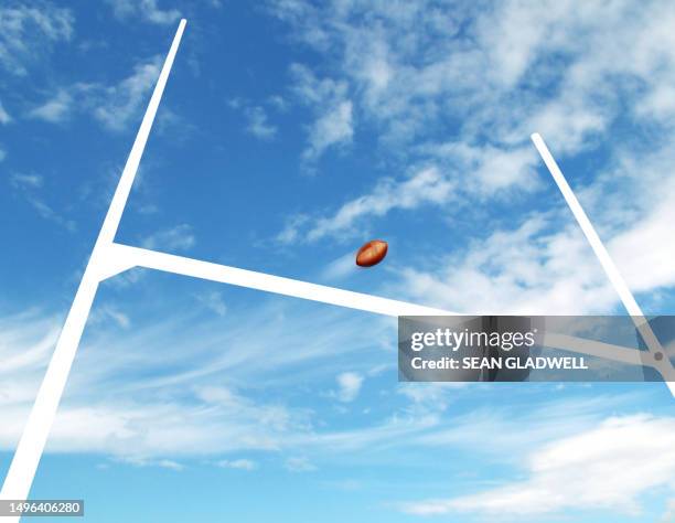 rugby goal posts - rugby foto e immagini stock
