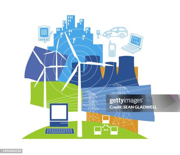 electric power illustration - green energy icons stock pictures, royalty-free photos & images