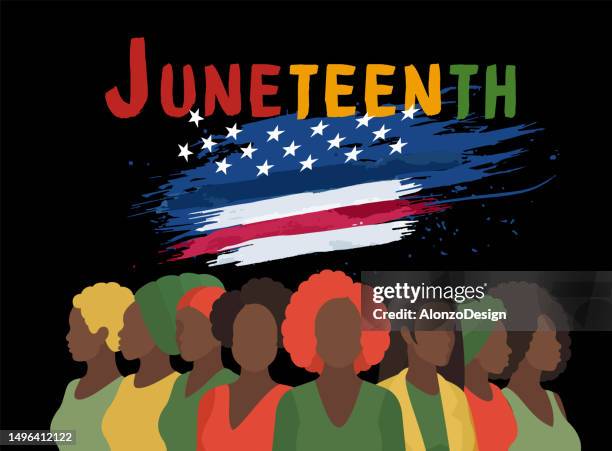 juneteenth celebration. juneteenth independence day. - africa freedom day stock illustrations