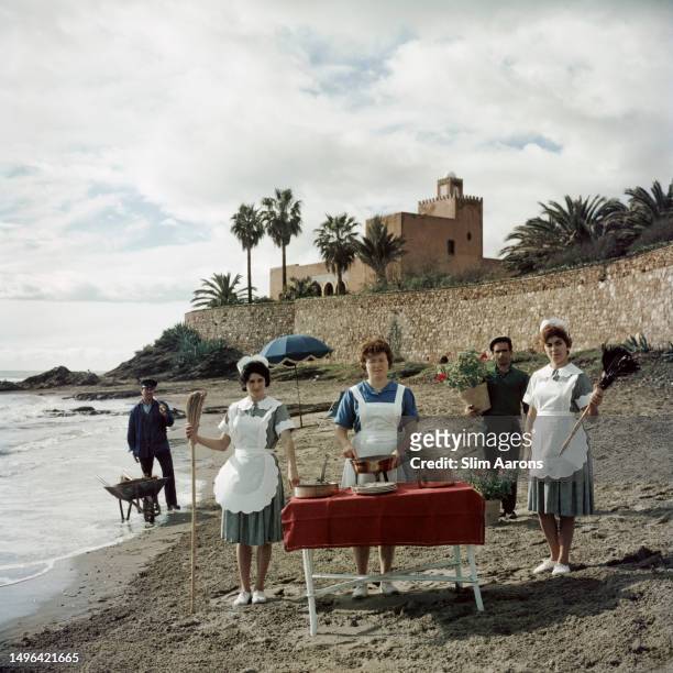 The domestic staff of a Moorish Castle, 1962.