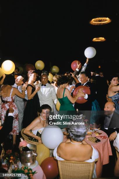 Guests enjoying themselves at a gala held at the Hotel Excelsior, Rome, 1957.