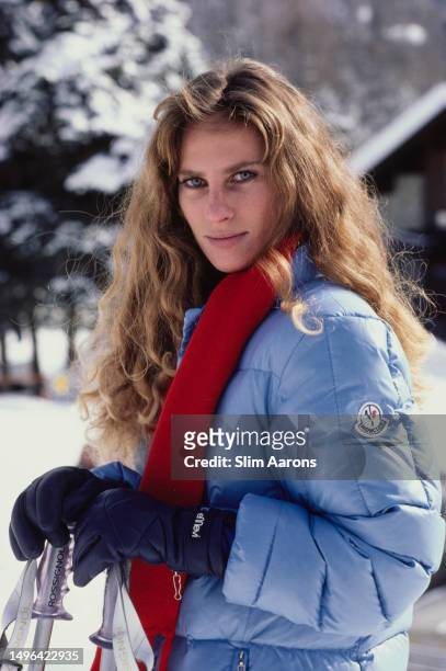 Betty Colnagh on the slopes in St. Moritz, Switzerland, 1984.