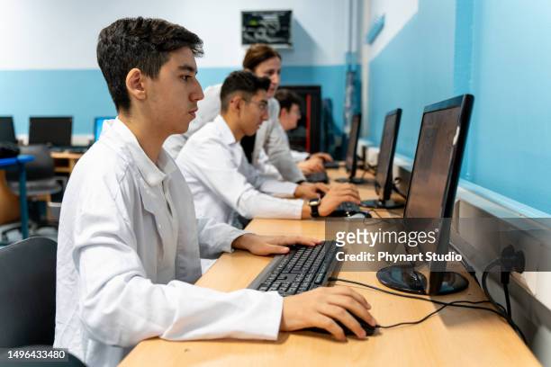 students learning computer programming, vocational education - turk telekom bildbanksfoton och bilder