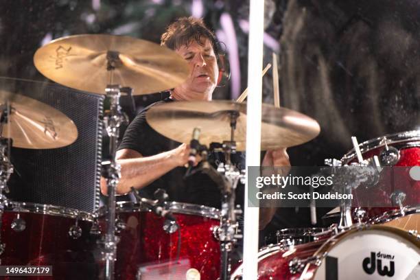 Drummer Clem Burke of Blondie performs onstage at 2023 Coachella Valley Music and Arts Festival on April 21, 2023 in Indio, California.