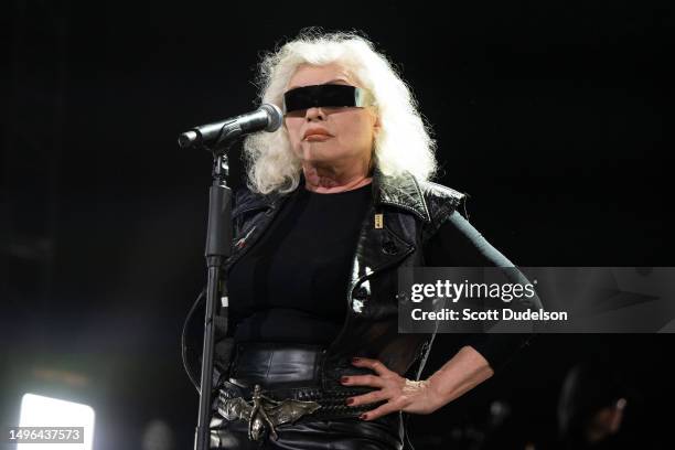 Rock and Roll Hall of Fame singer Deborah Harry of Blondie performs onstage at 2023 Coachella Valley Music and Arts Festival on April 21, 2023 in...