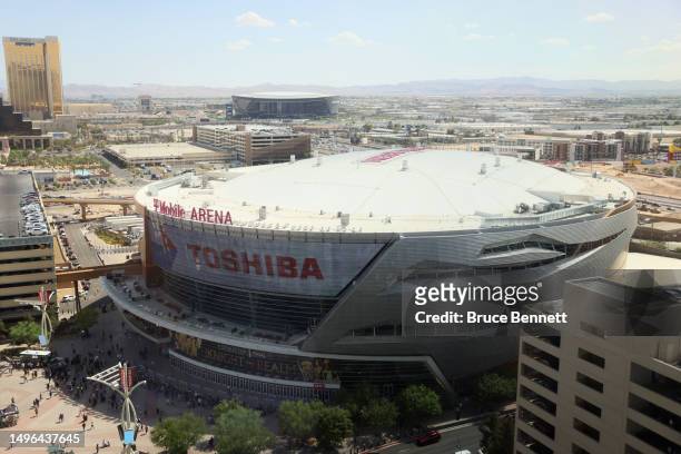General view of the arena prior to Game Two of the 2023 NHL Stanley Cup Final at T-Mobile Arena on June 05, 2023 in Las Vegas, Nevada.