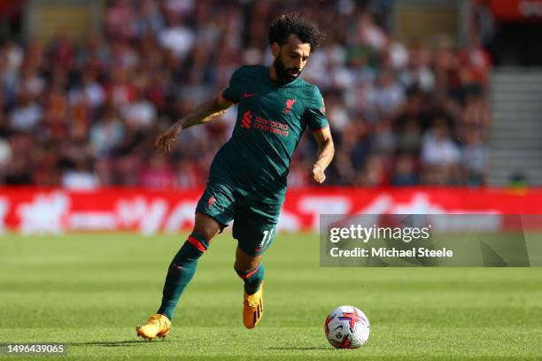 Mohamed Salah of Liverpool during the Premier League match between Southampton FC and Liverpool FC at Friends Provident St. Mary's Stadium on May 28,...