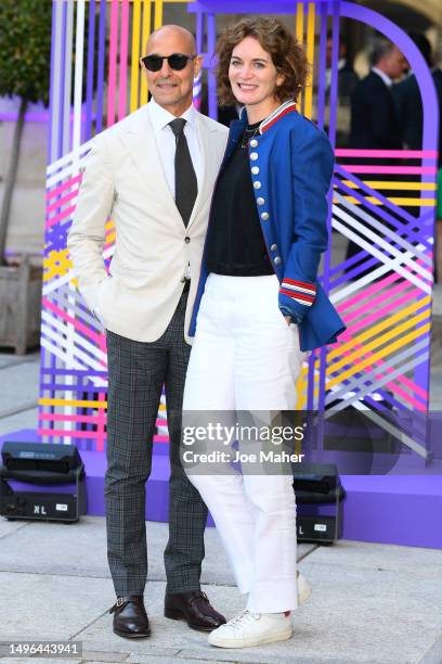 Stanley Tucci and Felicity Blunt attend the 2023 Royal Academy of Arts Summer Preview Party at Royal Academy of Arts on June 06, 2023 in London,...