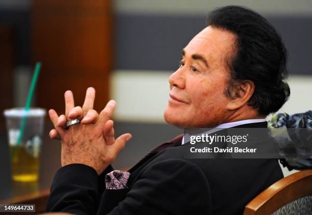 Entertainer Wayne Newton appears at a court hearing at the Clark County Regional Justice Center on August 1, 2012 in Las Vegas, Nevada. Newton and...