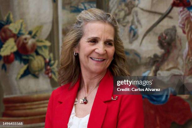 Princess Elena of Spain attends the XXXII Children's Painting Competition Awards at the El Pardo Palace on June 06, 2023 in Madrid, Spain.