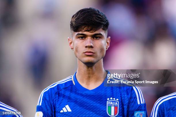 Gabriele Guarino of Italy getting into the field during FIFA U-20 World Cup Argentina 2023 Group D match between Italy and Brazil at Estadio Malvinas...