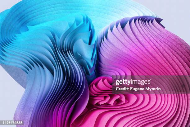 3d wave pattern background - fabric layers stock pictures, royalty-free photos & images