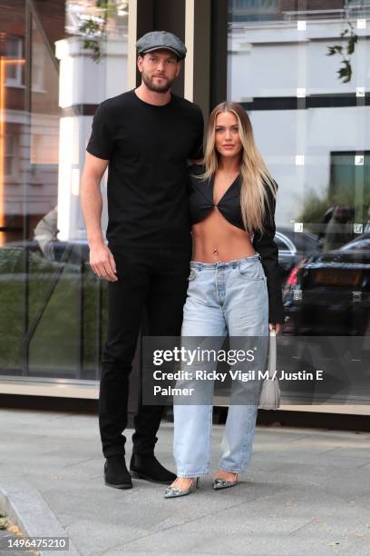 Lewis Burton and Lottie Tomlinson seen at Gelida Devices Summer Summit at The Nobu Hotel London Portman Square on June 06, 2023 in London, England.