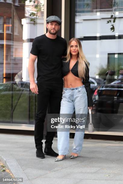 Lewis Burton and Lottie Tomlinson seen at Gelida Devices Summer Summit at The Nobu Hotel London Portman Square on June 06, 2023 in London, England.