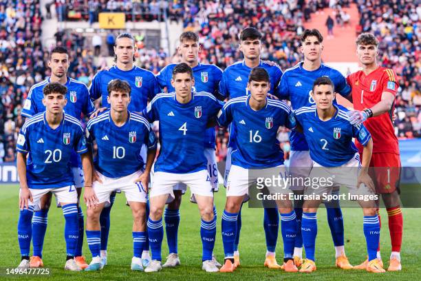 Squad poses for team photo with Riccardo Turicchia, Daniele Ghilardi, Francesco Esposito, Gabriele Guarino, Cesare Casadei, Goalkeeper Sebastiano...
