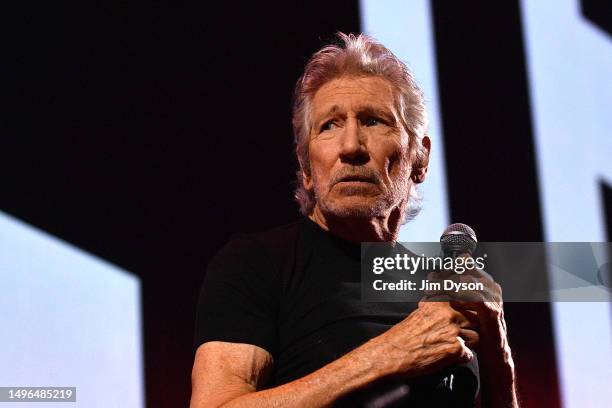 Roger Waters performs on stage at The O2 Arena during the 'This is Not A Drill' tour, on June 06, 2023 in London, England.