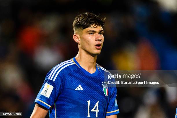Gabriele Guarino of Italy walks in the field during FIFA U-20 World Cup Argentina 2023 Group D match between Italy and Brazil at Estadio Malvinas...