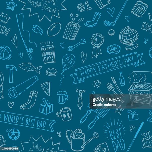 fathers day seamless wallpaper - fathers day stock illustrations