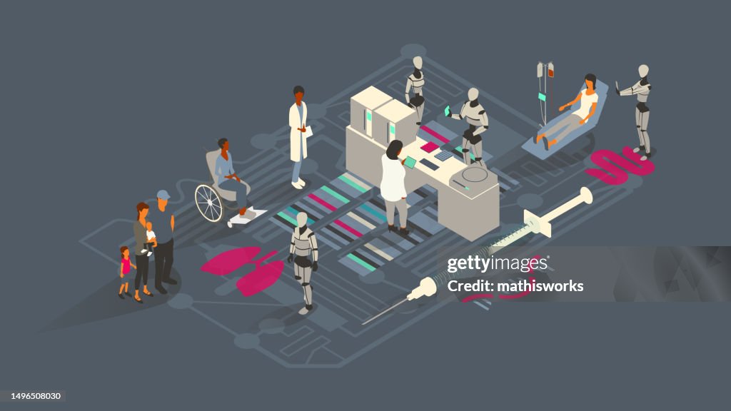 Ilustración de IA de genética médica