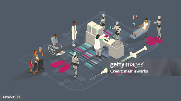 stockillustraties, clipart, cartoons en iconen met medical genetics ai illustration - genetische screening