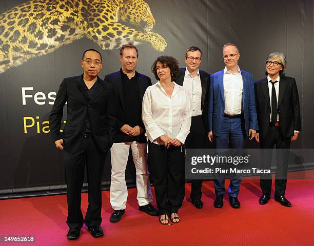 Apichatpong Weerasethakul, Roger Avary, Noemie Lvovsky, Olivier Pere, Hans Ulrich Obrist and Im Sang Soo attend the 65th Locarno Film Festival...