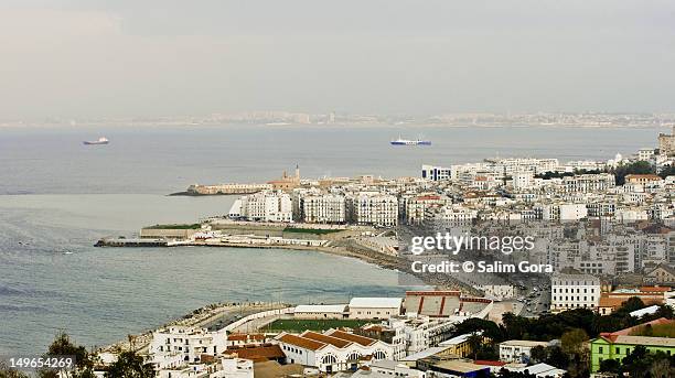 bab el oued from notre dame d'afrique church - argel fotografías e imágenes de stock