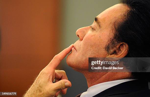 Entertainer Wayne Newton appears at during a court hearing at the Clark County Regional Justice Center on August 1, 2012 in Las Vegas, Nevada. Newton...