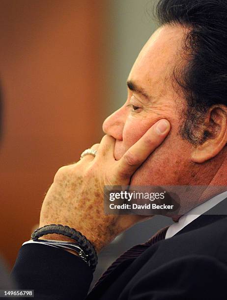 Entertainer Wayne Newton appears at during a court hearing at the Clark County Regional Justice Center on August 1, 2012 in Las Vegas, Nevada. Newton...