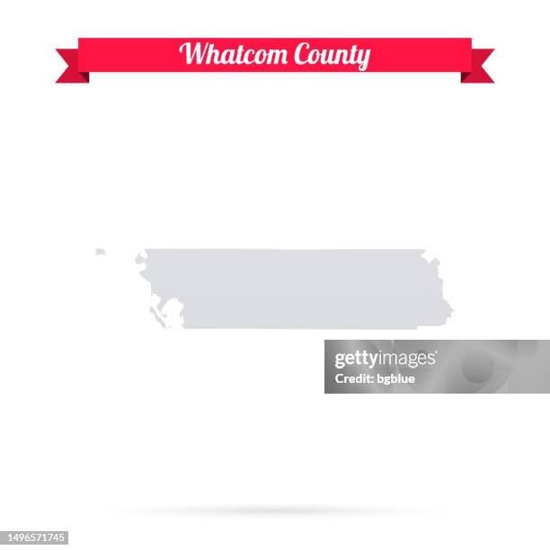 whatcom county, washington. map on white background with red banner - bellingham washington state stock illustrations