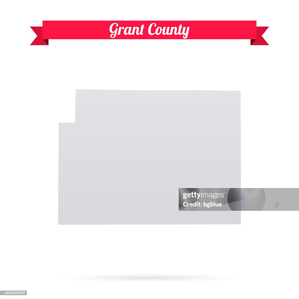 Grant County, Nebraska. Map on white background with red banner
