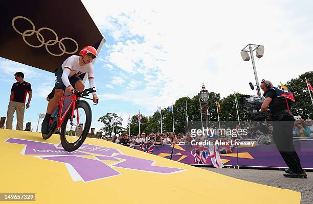Bert Grabsch of Germany in action during the Men's Individual Time Trial Road Cycling on day 5 of the London 2012 Olympic Games on August 1, 2012 in...