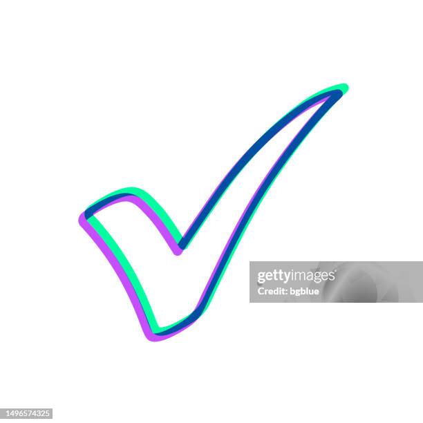 check mark. icon with two color overlay on white background - green check mark transparent background stock illustrations