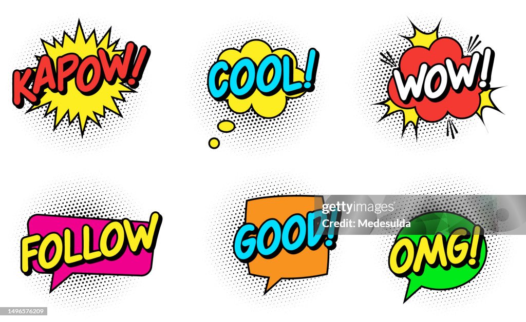 Retro Style Comic Book Effects In Vector High-Res Vector Graphic ...