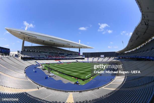 General view of the Ataturk Olympic Stadium ahead of the UEFA Champions League 2022/23 final on June 07, 2023 in Istanbul, Turkey.